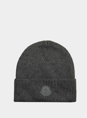Beanie Tonal Rubber Logo Grey