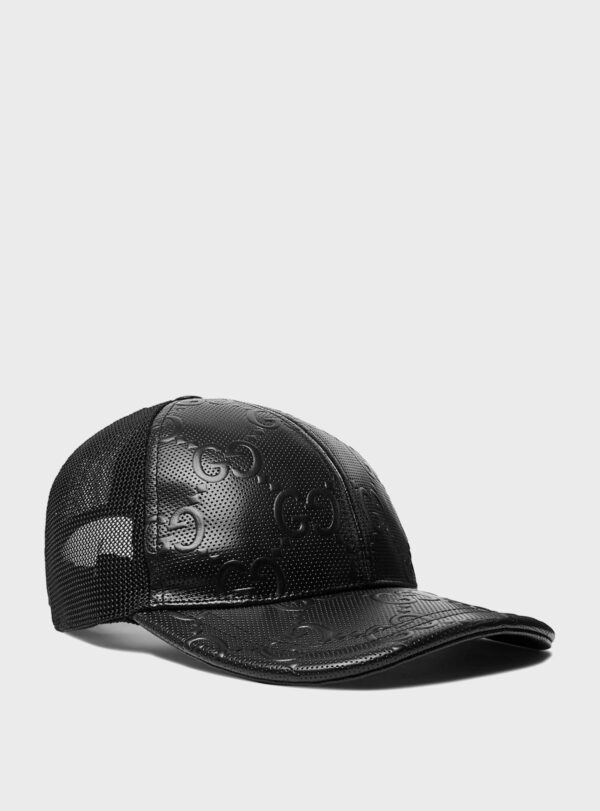 Cap Baseball Leather GG Canvas