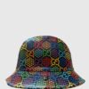 Cap Bucket Hat GG Psychedelic Coated Canvas