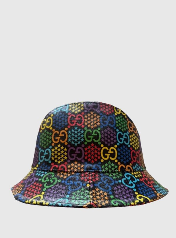 Cap Bucket Hat GG Psychedelic Coated Canvas