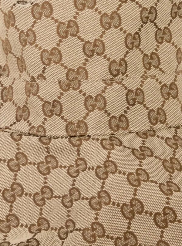 Cap Brim Hat Beige Canvas GG Wide