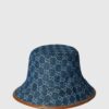 Cap Bucket Hat Denim GG Canvas