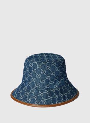 Cap Bucket Hat Denim GG Canvas