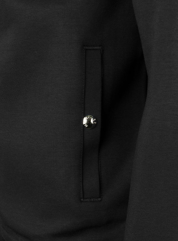 Sweater Tricolor-Trimmed Zip-Up