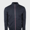 Sweater Tricolor-Trimmed Zip-Up