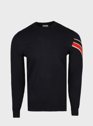 Sweater Knit Triclour Navy Blue