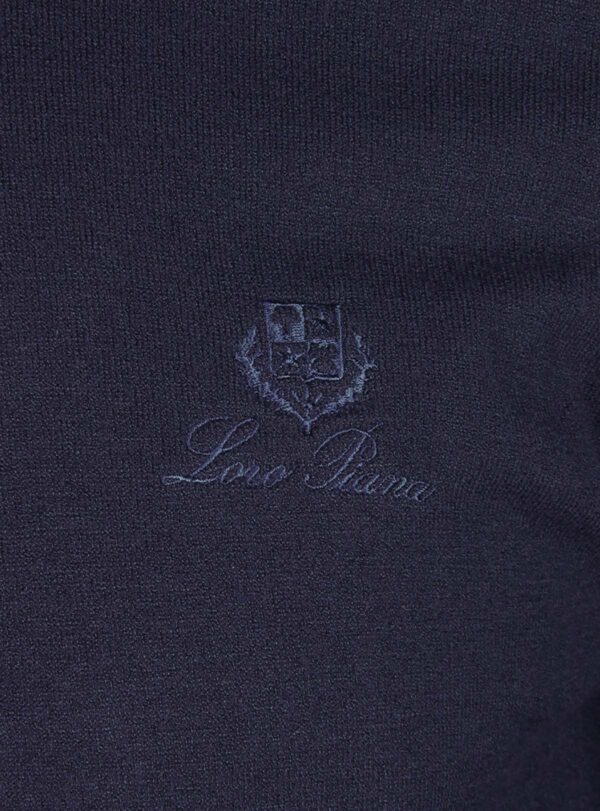 Sweater Knit Embroidery Logo Navy Blue