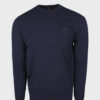 Sweater Knit Embroidery Logo Navy Blue