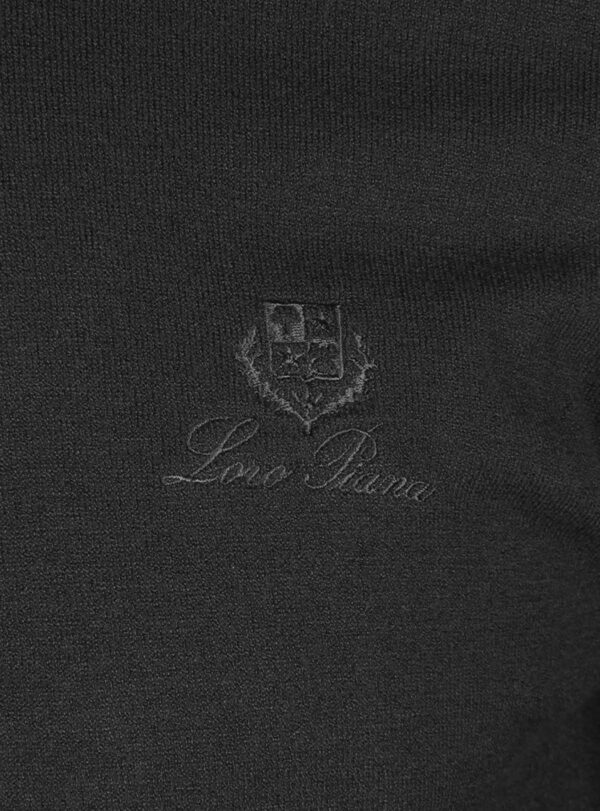 Sweater Knit Embroidery Logo Black