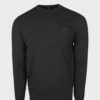 Sweater Knit Embroidery Logo Black
