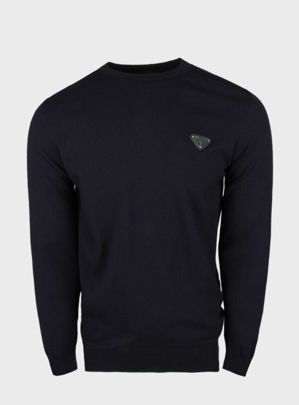Sweater Knit Triangle Patch Navy Blue