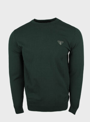Sweater Knit Triangle Patch Dark Green