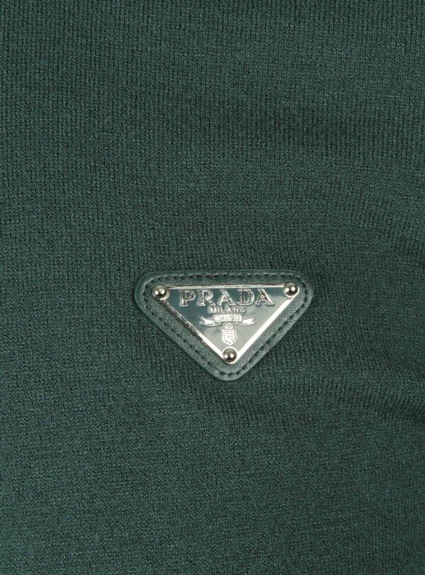 Sweater Knit Triangle Patch Dark Green