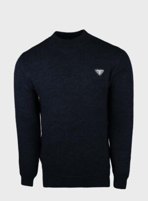 Sweater Knit Triangle Steel Logo Navy Blue
