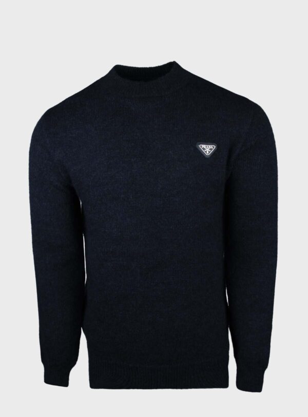 Sweater Knit Triangle Steel Logo Navy Blue