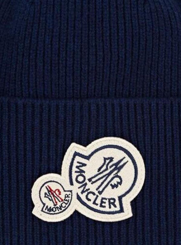 Beanie Double Logo Patch Navy