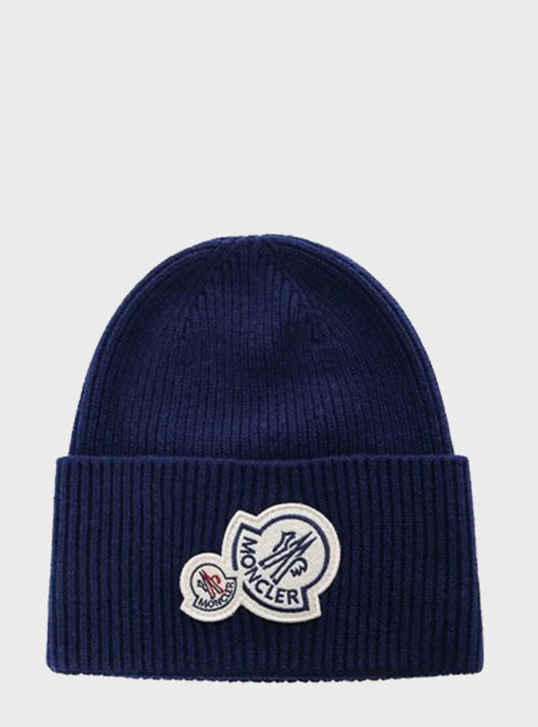 Beanie Double Logo Patch Navy