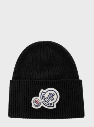 Beanie Double Logo Patch Black