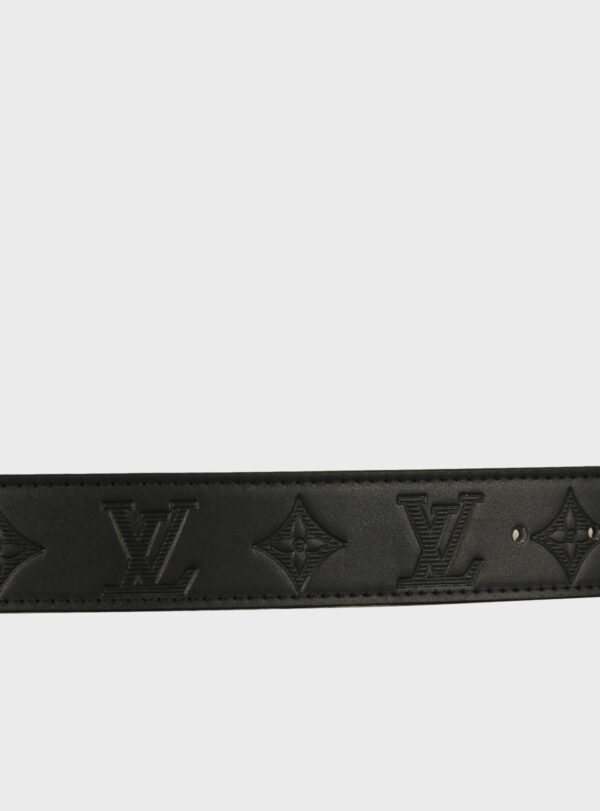 Belt Initiales Embossed Black Buckle