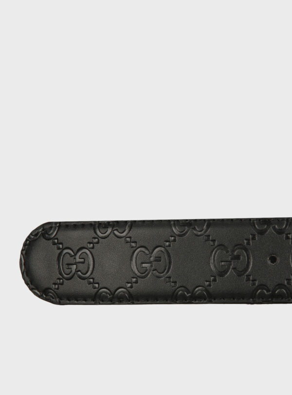 Belt GG Canvas Embossed Black Buckle