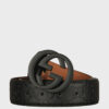 Belt GG Canvas Embossed Black Buckle
