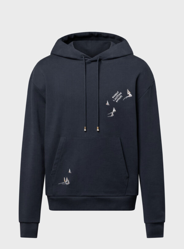 Hoodie Embroider Signature Navy Blue