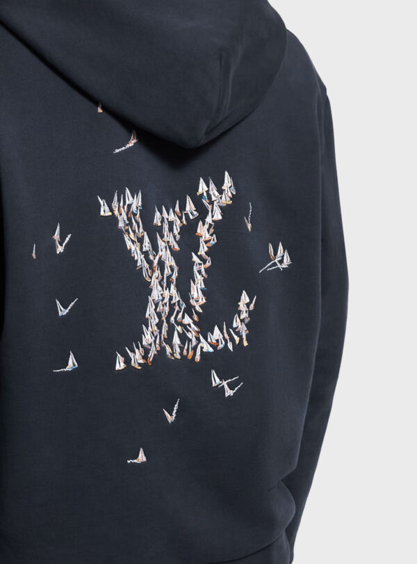 Hoodie Embroider Signature Navy Blue