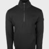 Sweater Quarter Zip Black Patch Black