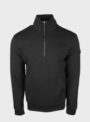 Sweater Quarter Zip Black Patch Black