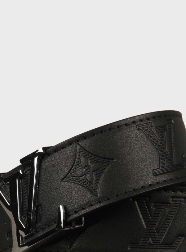 Belt Initiales Embossed Chrome Buckle