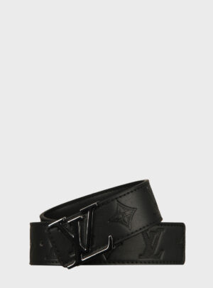 Belt Initiales Embossed Chrome Buckle