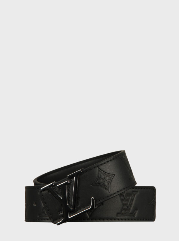 Belt Initiales Embossed Chrome Buckle